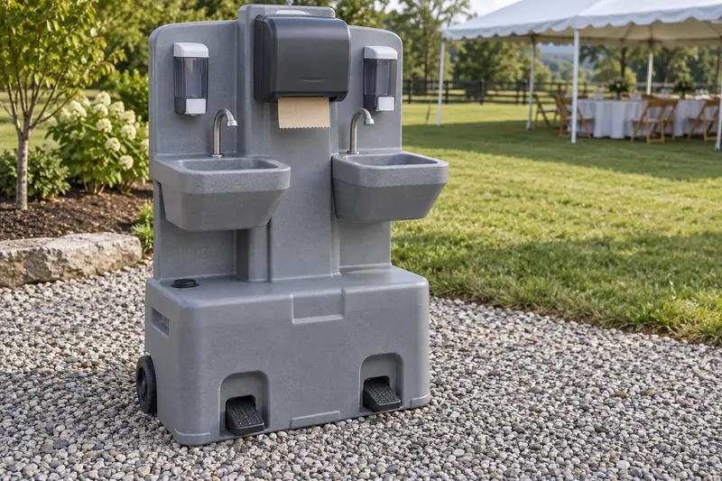 Outdoor washing station and dispensers